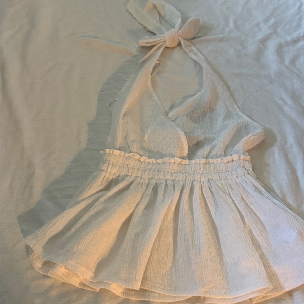 Express White Textured Top